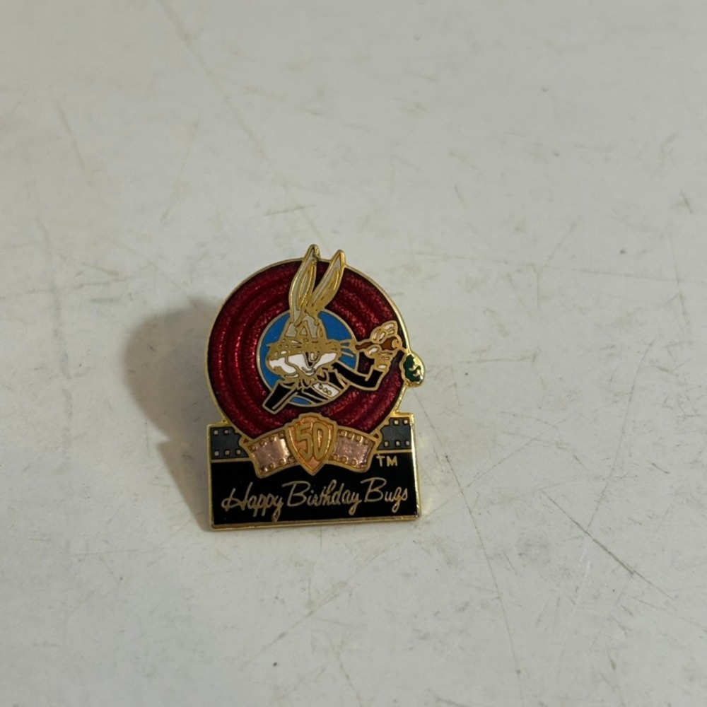 Vintage 1989 Bugs Bunny 50th Anniversary Pin Happy Birthday Bugs Looney Tunes